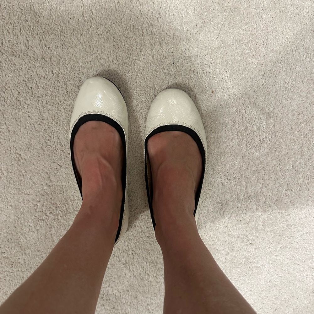 Delman white ballerina shoes 7.5